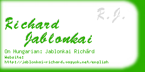 richard jablonkai business card